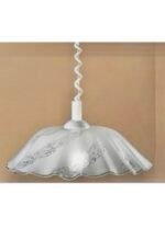 Pendul KL 8-211 WEIB/ZUG E27 1x60W Baza Plastic Alb si cord flexibil Inaltime Reglabila Abajur Sticla Ondulata Alb/Clar ORION - imagine 3