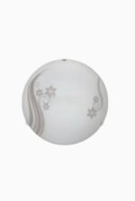 Plafoniera Clasica FLOS 25 E27x60W Abajur Sticla Mat cu Desen Maro Diametru: 250mm KLAUSEN