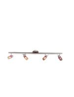Plafoniera NOVA G9 4x40W Baza Metal Chrom Abajur Spot Mobil Sticla Rosu/Portocaliu 860mm ESTO