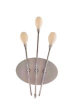 Aplica Perete CHROM G4 3x20W 12V Cadru Metal Chrom Imitatie Buchet Flori Abajur Sticla, Orion