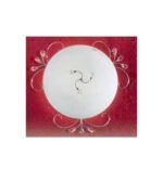 Plafoniera DL 7-446/2 CHROM E27 2x40W Cadru Metal Nuiele Metal Cromat cu Samburi de sticla Cristalinizata in Varf Abajur Sticla Opal Diametru 40cm ORION - imagine 4
