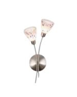 Aplica Perete Fleur G9 2x40W Cadru Metal Chrom Brate Ondulate Buchet Flori Abajur Colorat in Picatele cu Intrerupator ESTO
