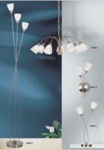 Aplica Perete Fleur G9 2x40W Cadru Metal Chrom Brate Ondulate Buchet Flori Abajur Colorat in Picatele cu Intrerupator ESTO - imagine 4