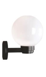 Aplica Perete Glomus E27 1x60W Baza Metal Brat Negru Abajur Glob Mare IP44 KLAUSEN
