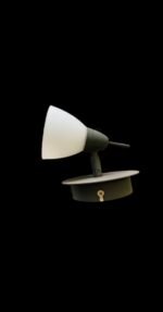 Aplica Perete G9 1x40W Baza Metal Negru cu Intrerupator si Abajur Spot Mobil Sticla Crem ESTO - imagine 2