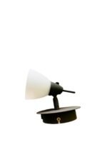 Aplica Perete G9 1x40W Baza Metal Negru cu Intrerupator si Abajur Spot Mobil Sticla Crem ESTO