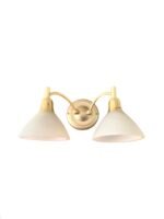 Aplica Perete  MS-MATT E14 2x60W Cadru cu Brate Metal Auriu Deschis si Abajur Sticla, Orion