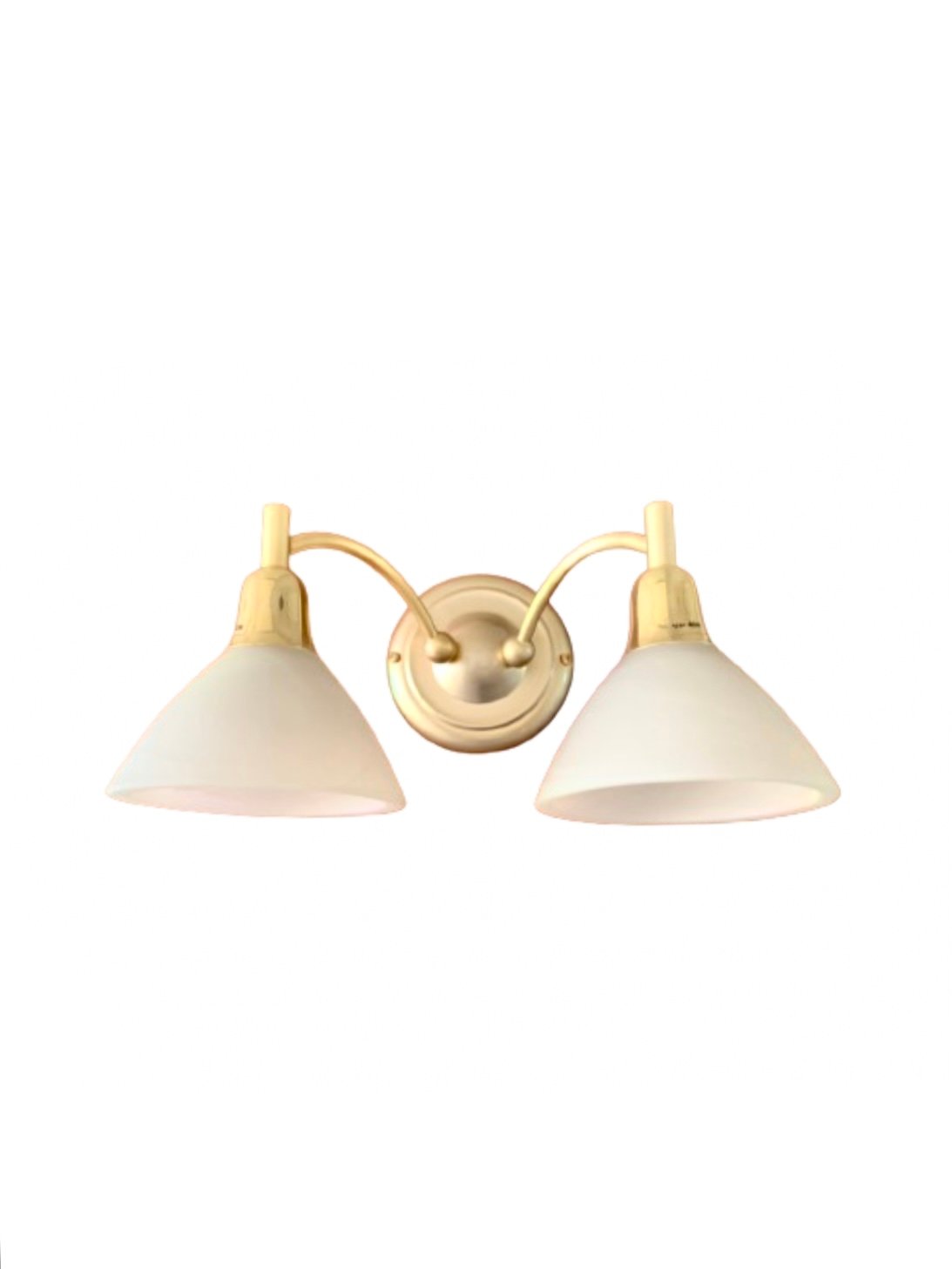 47597641 Aplica Perete MS-MATT E14 2x60W Cadru cu Brate Metal Auriu Deschis si Abajur Sticla, Orion - imagine 1