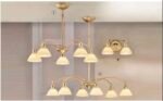 Aplica Perete  MS-MATT E14 2x60W Cadru cu Brate Metal Auriu Deschis si Abajur Sticla, Orion - imagine 4