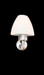 Aplica Perete CHROM G9 1x40W Brat Metal Chrom Abajur Sticla Alb IP54, Orion - imagine 2