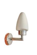 Aplica Perete CHROM G9 1x40W Brat Metal Chrom Abajur Sticla Alb IP54, Orion