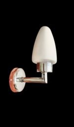 Aplica Perete CHROM G9 1x40W Brat Metal Chrom Abajur Sticla Alb IP54, Orion - imagine 4