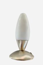 Veioza Mica LA 4-897/1 NICKEL E14 1x60W Baza Metal Chrom Abajur Sticla Tub Alb Intrerupator pe Fir ORION