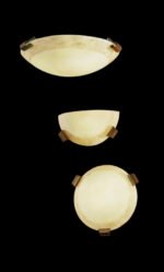 Plafoniera Vintage NU 9-347/40 ANTIK E27 2x60W Ornament Metal Antichizat Abajur Sticla Groasa Crem si Maro Deschis pe Margine ORION - imagine 2