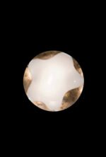 Plafoniera Clasica NU 9-390/40 DEKORGOLD E27 2x60W Abajur Sticla Groasa Alb cu Desene Maro pe Margini Diametru 40cm ORION - imagine 3