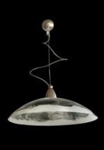 Pendul Satina HL 6-1501/1 SATIN E27 1x60W cu Abajur Sticla Matt Pictat Negru Inaltime 100cm ORION - imagine 2