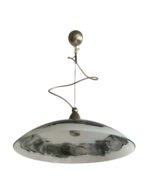 Pendul Satina HL 6-1501/1 SATIN E27 1x60W cu Abajur Sticla Matt Pictat Negru Inaltime 100cm ORION - imagine 3