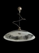 Pendul Satina HL 6-1501/1 SATIN E27 1x60W cu Abajur Sticla Matt Pictat Negru Inaltime 100cm ORION - imagine 4
