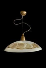 Pendul Patina HL 6-1501/1 PATINA E27 1x60W cu Abajur Sticla Matt Pictat Maro Inaltime 100cm ORION - imagine 2