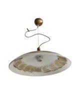 Pendul Patina HL 6-1501/1 PATINA E27 1x60W cu Abajur Sticla Matt Pictat Maro Inaltime 100cm ORION - imagine 3