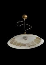 Pendul Patina HL 6-1501/1 PATINA E27 1x60W cu Abajur Sticla Matt Pictat Maro Inaltime 100cm ORION - imagine 4