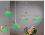 Pendul Elegant HL 6-1405/2 MS-GRUN E27 2x75W Cadru Brate Alama Satinata, Auriu Deschis cu Abajur Concav Sticla Verde Inaltime Totala 166cm ORION - imagine 3