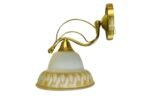 Aplica Perete E14 1x60W Brat Metal Auriu Deschis Abajur Sticla Palnie Matt cu Dungi Aurii pe Margine ESTO