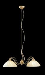 Pendul Vintage LU 1573/2 MS-MATT E27 2x60W Brate Metal Auriu Deschis cu Abajur Sticla Roz Lungime 65 cm, Inaltime 30 cm, Suspensie 60cm ORION - imagine 3