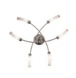 Plafoniera Eleganta LUX DL 7-437/6 MSMATT G9 6X40W Brate Metal Chrom Orizontale cu Tuburi de Sticla Matt Diametru 65 cm, Inaltime 16 cm ORION