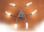 Plafoniera Eleganta LUX DL 7-437/6 MSMATT G9 6X40W Brate Metal Chrom Orizontale cu Tuburi de Sticla Matt Diametru 65 cm, Inaltime 16 cm ORION - imagine 2