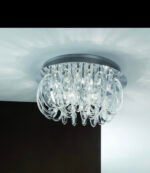 Plafoniera eleganta DL 7-582/10 CHROM G4 10x20W /12V Baza Chrom cu 30 Acolade din cristal K9 Gavino Dimensiuni 46x23cm ORION - imagine 5