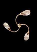 Pendul Elegant HL6-1485/2GOLD E27 2x60W Cadru Metal Auriu Placat cu Aur si 14 Samburi de Sticla Cristalinizata Lungime 38mm, Diametru 22mm, Grosime 12mm, Abajur Sticla Opal, Inaltime 50- 100cm, ORION - imagine 5