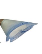 Pendul LIONE E14 5x40W 5 Brate Metal Chrom cu Lant si Abajur Sticla Imitatie Bulbi Floare Albastru L.D - imagine 4