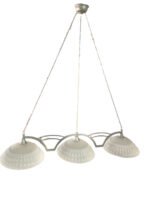 Pendul Reglabil LU 1569/3 SATIN E14 3x60W Baza Metal Argintiu cu Abajur Sticla Forme Matt ORION