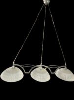 Pendul Reglabil LU 1569/3 SATIN E14 3x60W Baza Metal Argintiu cu Abajur Sticla Forme Matt ORION - imagine 3