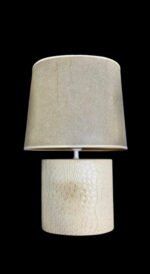 Veioza LA 4-949/1 KERABEIGE E27 1x60W Baza Portelan Imitatie piele Crem Abajur Panza Bej Intrerupator pe Fir ORION - imagine 3