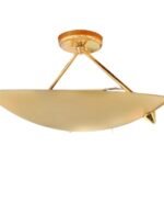 Plafoniera DL 7-254/ GOLD R7J 1x100W 118mm Suport Metal Auriu cu Abajur Sticla Crem ORION
