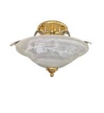 Plafoniera Clasica DL 7K-8060 BICOLOR R7J 1x200W 118mm Cadru Auriu Abajur Concav Sticla Matt ORION