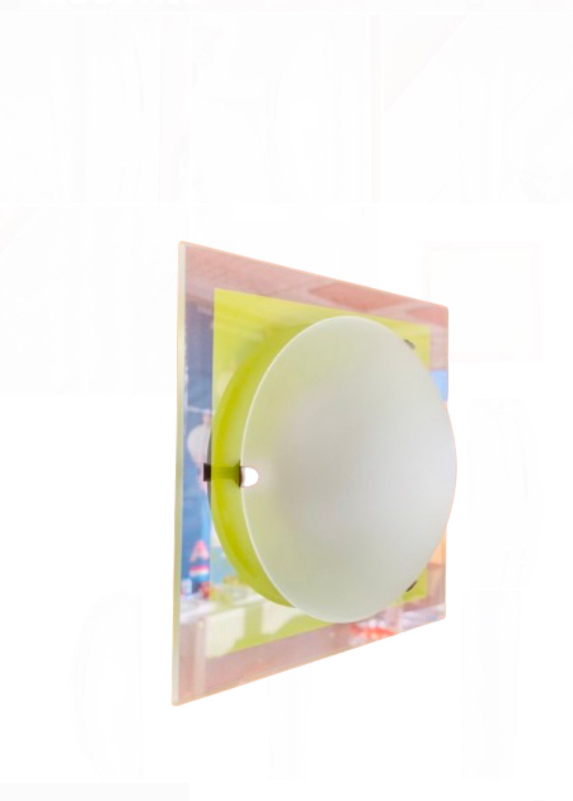 48374558 Plafoniera Mica NU 9-350/18 GRUN R7s 1x100W 78mm Baza Metal si Foaie Sticla Patrat Verde, Abajur Matt ORION - imagine 1