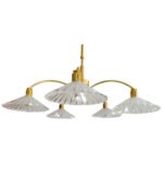 Lustra de Epoca cu Suport Telescopic LU 1K136.41.08.143 G9 5x40W Brate din Metal Aurit 24KT si Abajur din Sticla Cristalinizata Imitatie Margareta ORION - imagine 5