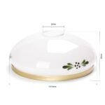 Abajur Oval Sticlă Groasa Opal, Diametrul 210mm, Înălţime 80mm, Finisaj opal verde cu inel de alama, Orificiu 42mm ORION - imagine 2