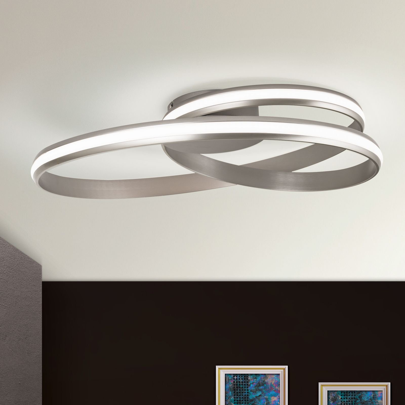 490e31b6-4e46-4c5a-ab1d-39179d3fc5e3 Lampa de Tavan LED CIRCUS, Baza soclu din aluminiu, Nuanta Crom satinat, Abajur policarbon opal LED 30W/1500lm/3000K, Diametru 58cm ORION - imagine 1