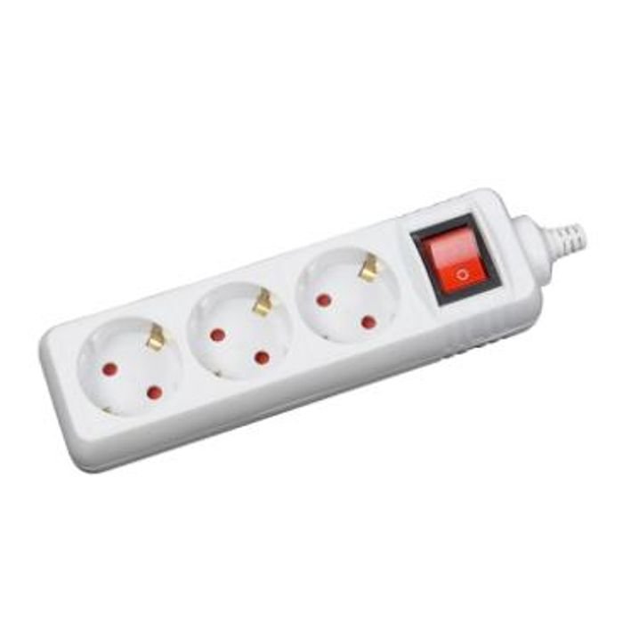 49252311 Prelungitor 5m 3 prize cu intrerupator, alb, Inlet - imagine 1