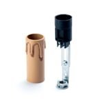 Tub Soclu E14 Lumanare cu Picurare Maro Antic, H65mm, ØExt 26mm, ØInt 24mm ORION - imagine 3