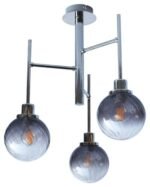 Abajur Rotund din Sticlă Groasa, Diametrul 120mm, Înălţime 120mm, Finisaj gri fumuriu , Orificiu 50mm RABALUX