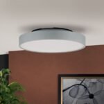 Lampa de Tavan LED SPACE, Baza din aluminiu titan argintiu-mat cu banda LED, 40W/4400lm/3000K Lumina calda, Dimambil, Diametru 43.5cm, Inaltime 150cm IP20 ORION - imagine 4