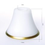 Abajur din Sticlă Groasa Opal, Diametrul 110mm, Înălţime 80mm, Finisaj Opal-mat cu margini aurii, Orificiu 30mm ORION - imagine 2