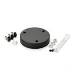 Accesoriu Corp de Iluminat, Baldachin Baza Pentru Pendul cu Niplu de Clemă x 3, Inaltime 25mm, Diametrul 120mm, Metal Negru ORION - imagine 3