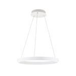 Pendul LED KOLK, Baza din otel, Abajur din aluminiu cu banda LED, Alb, 60W/3400lm/3CCT Lumina calda-neutra-rece, Dimambil, Diametru 60cm, Inaltime 200cm IP20 ORION - imagine 2