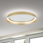 Plafoniera LED MANTA, Baza din fier, Nuanta auriu mat, Abajur cu banda LED 38W/2400lm/3CCT Lumina calda-neutra-rece, Dimambil, Diametrul 45cm, Inaltime 7cm IP20 ORION - imagine 3